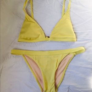 PACSUN pale yellow triangle bikini